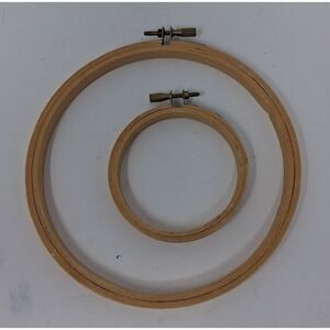 Vintage Wooden Embroidery Hoop Set 3 inch and 6 inch Round Needlework Taiwan